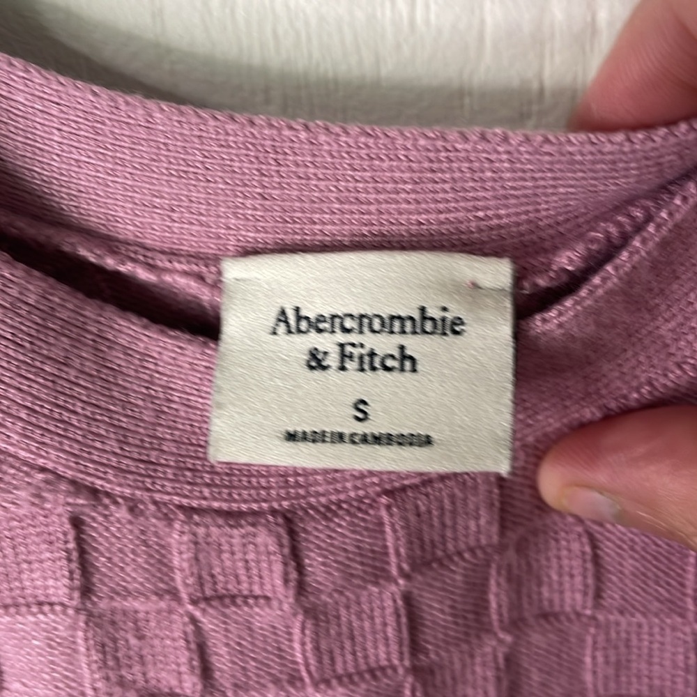 Abercrombie & Fitch Like New Checker Textured Plum Sleeveless Crop Size Small - Picture 3 of 3